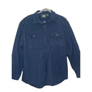 Stillwater Supply Co Men's Navy Heavy Chamois Long Sleeve Shirt Size XL EUC
